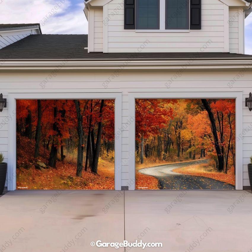 Autumn Road | Nature Garage Door Cover - Image 11
