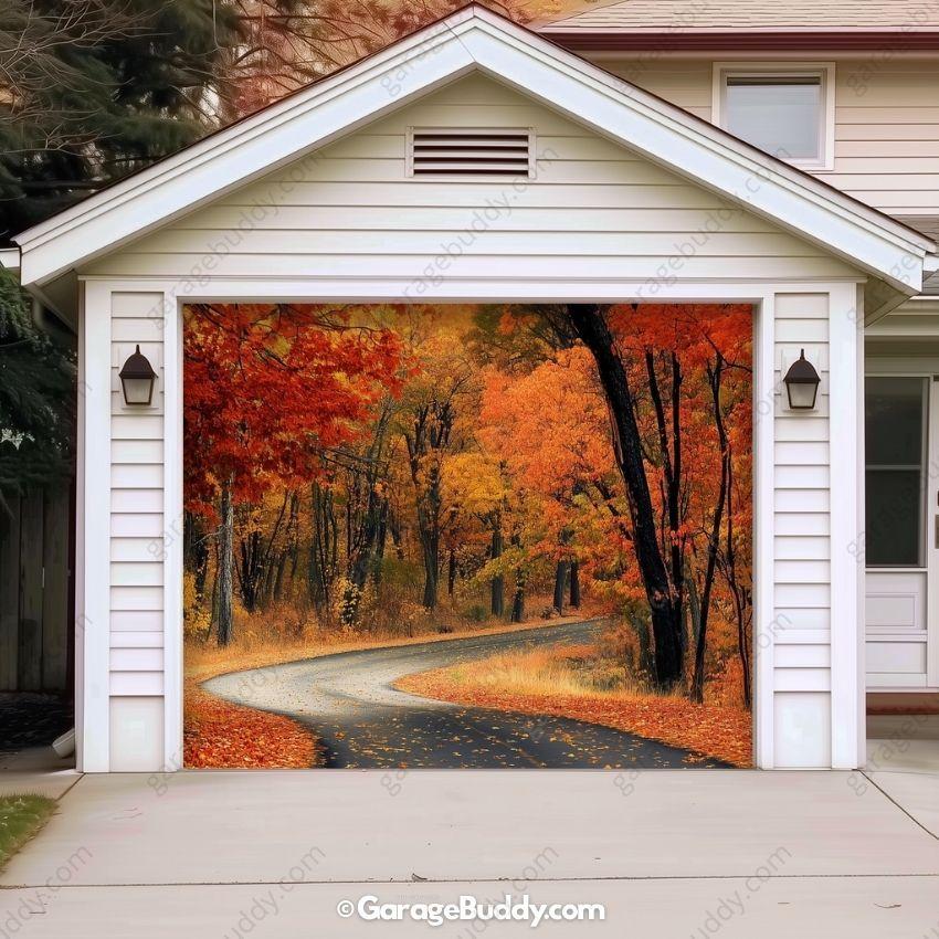 Autumn Road | Nature Garage Door Cover - Image 14
