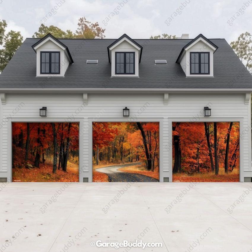 Autumn Road | Nature Garage Door Cover - Image 4