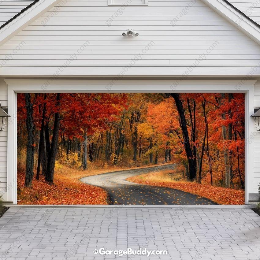 Autumn Road | Nature Garage Door Cover - Image 9