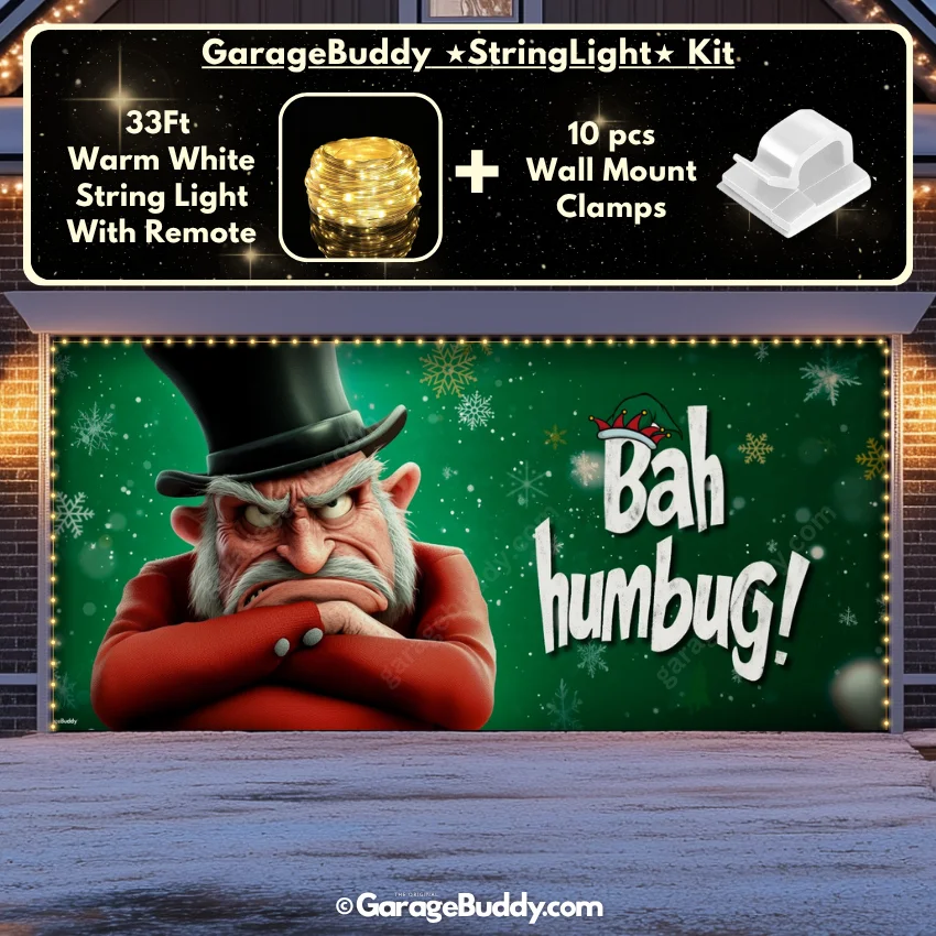 Bah Humbug | Christmas Garage Door Cover - Image 23