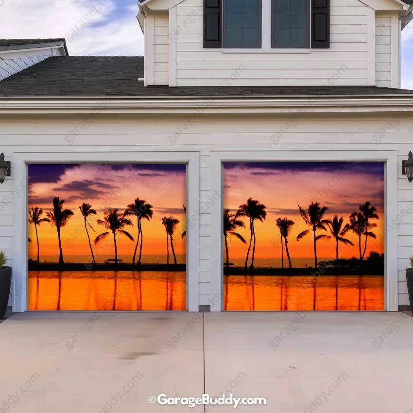 Beach Sunset | Nature Garage Door Cover - Image 5