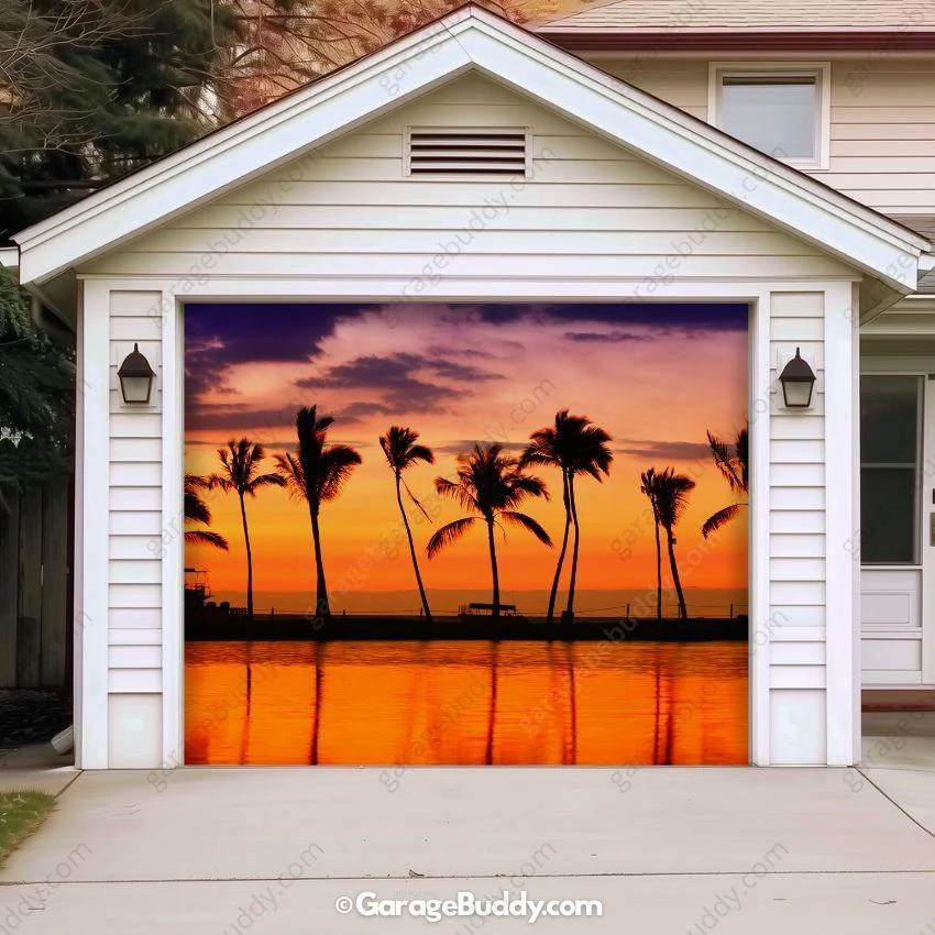 Beach Sunset | Nature Garage Door Cover - Image 7