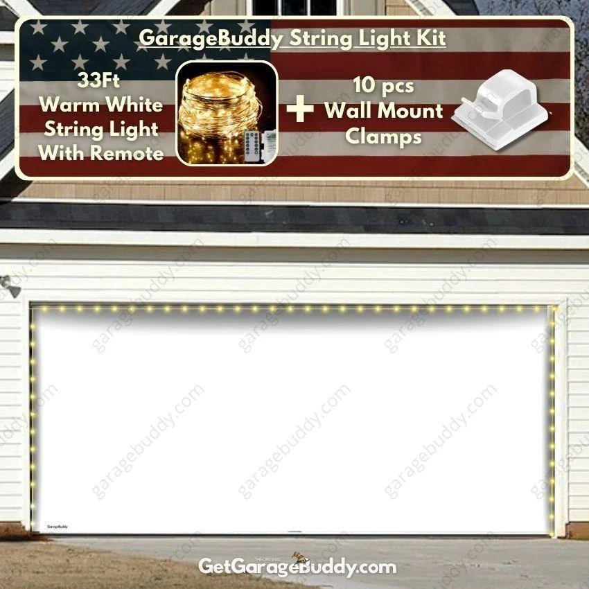 Blank White Projector Screen | GarageBuddy Garage Door Cover - Image 3