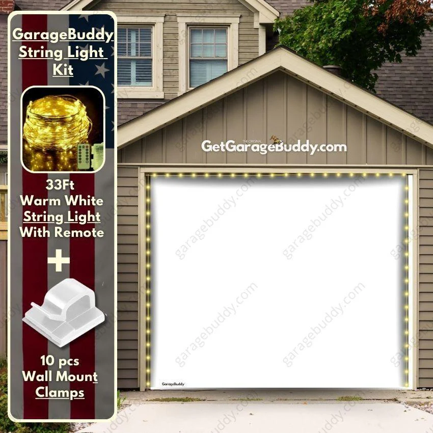 Blank White Projector Screen | GarageBuddy Garage Door Cover - Image 9