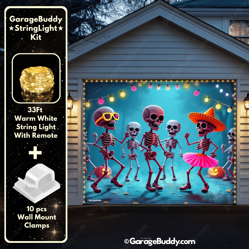 Boogie Bones (Glow) | Halloween Garage Door Cover - Image 10