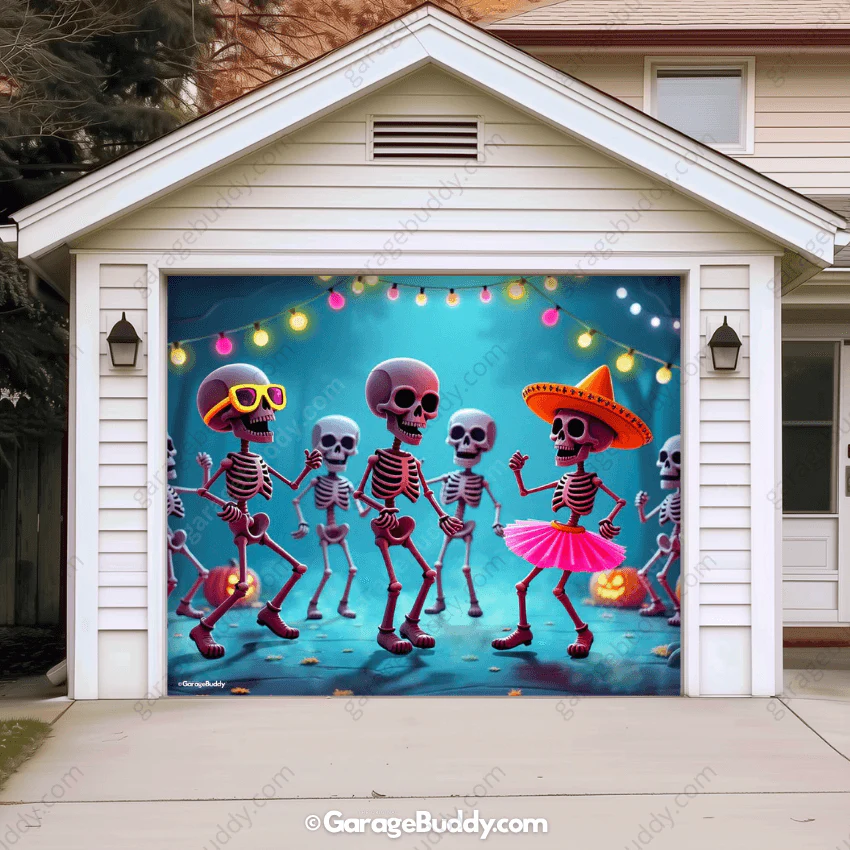 Boogie Bones (Glow) | Halloween Garage Door Cover - Image 17
