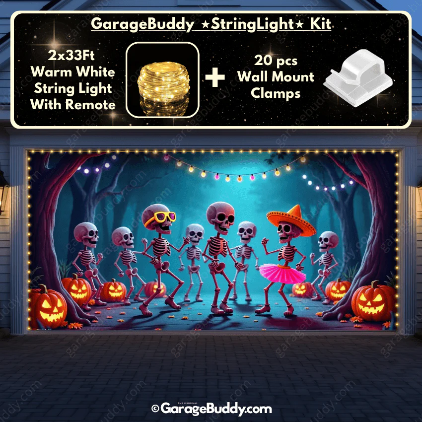 Boogie Bones (Glow) | Halloween Garage Door Cover - Image 24
