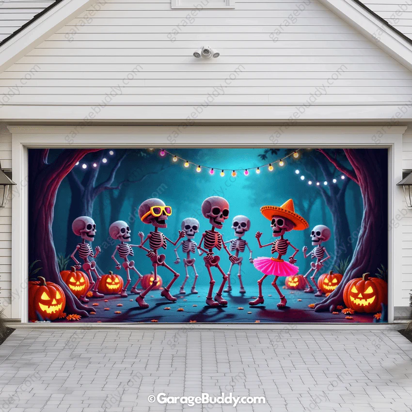 Boogie Bones (Glow) | Halloween Garage Door Cover - Image 25