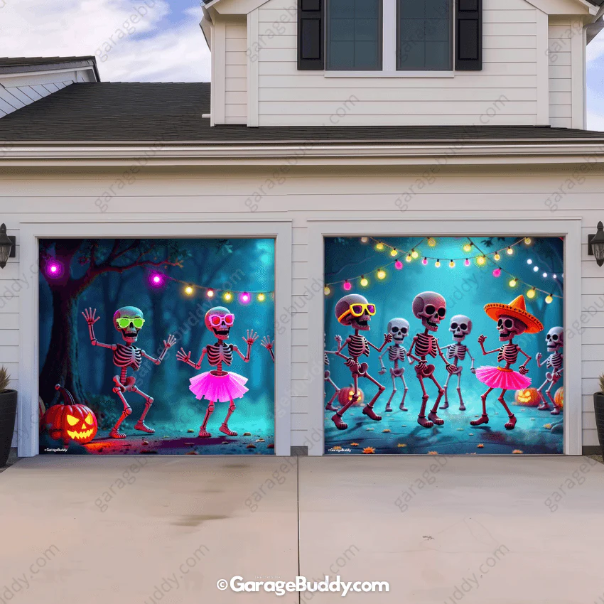 Boogie Bones (Glow) | Halloween Garage Door Cover - Image 7