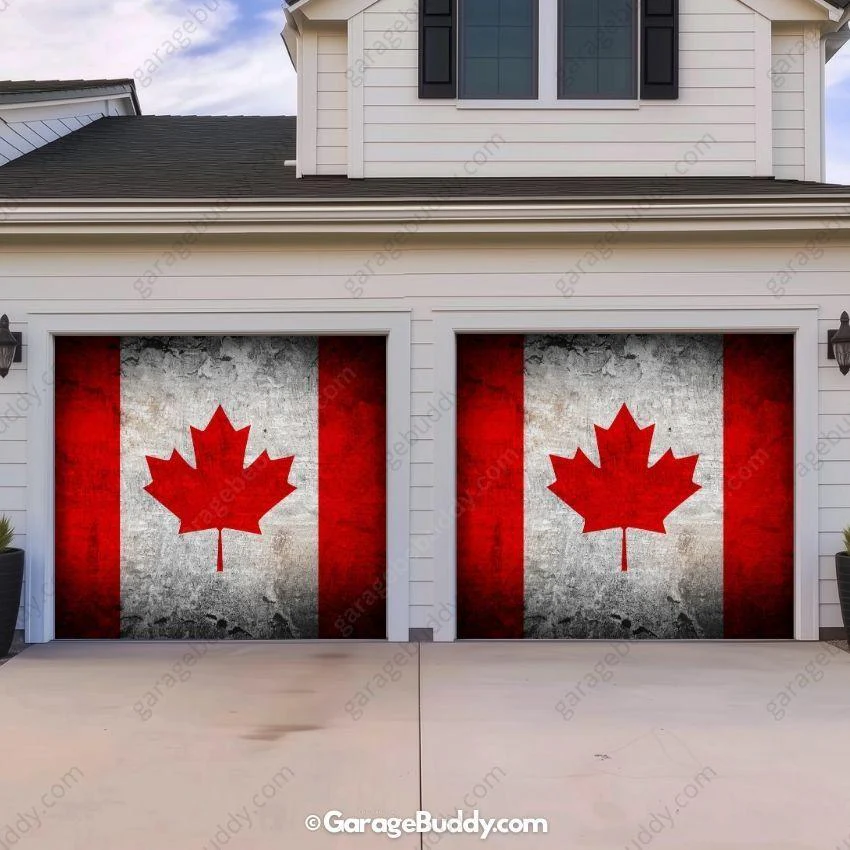Canada Flag (Rustic) | Patriotic Garage Door Cover - Image 11