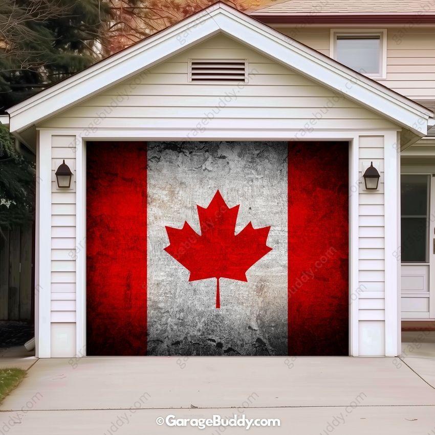 Canada Flag (Rustic) | Patriotic Garage Door Cover - Image 13