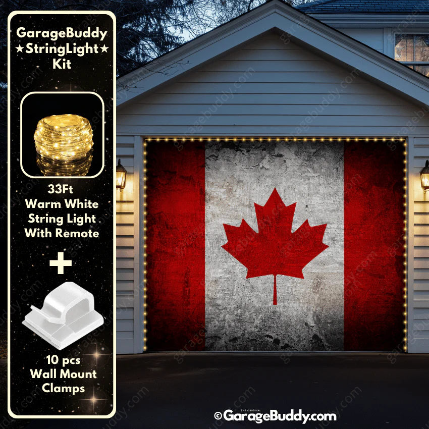 Canada Flag (Rustic) | Patriotic Garage Door Cover - Image 14