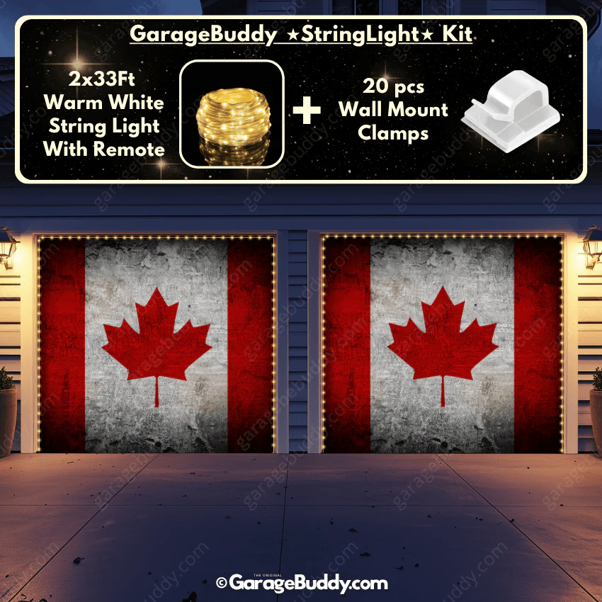 Canada Flag (Rustic) | Patriotic Garage Door Cover - Image 15