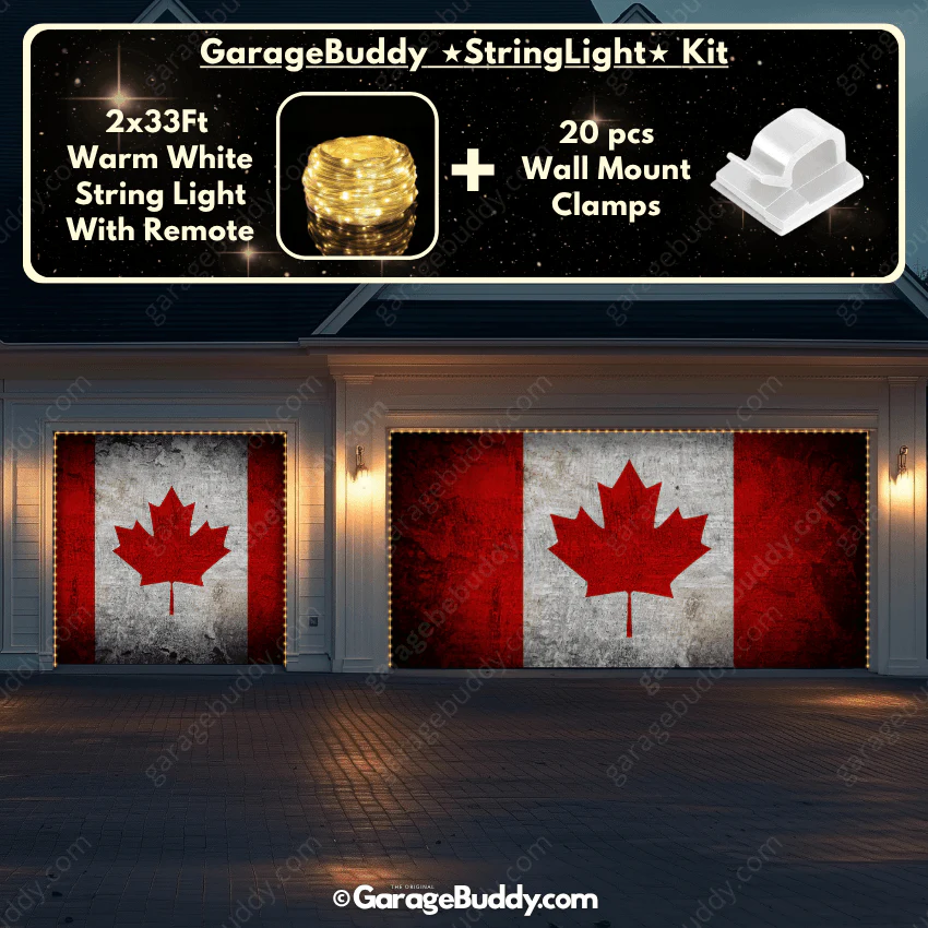 Canada Flag (Rustic) | Patriotic Garage Door Cover - Image 19