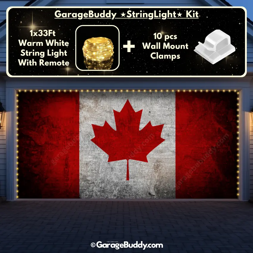 Canada Flag (Rustic) | Patriotic Garage Door Cover - Image 21