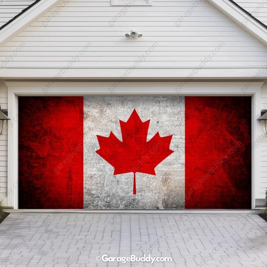 Canada Flag (Rustic) | Patriotic Garage Door Cover - Image 3