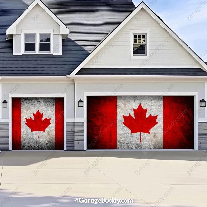 Canada Flag (Rustic) | Patriotic Garage Door Cover - Image 6