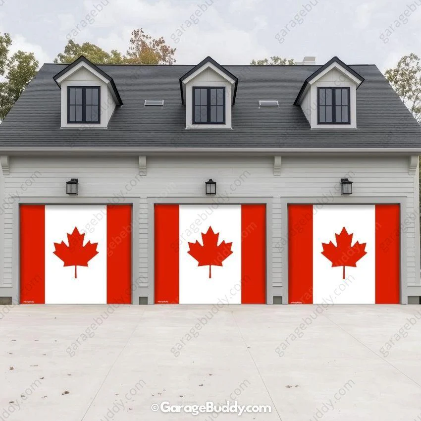 Canada Flag (Plain) | Patriotic Garage Door Cover - Image 11