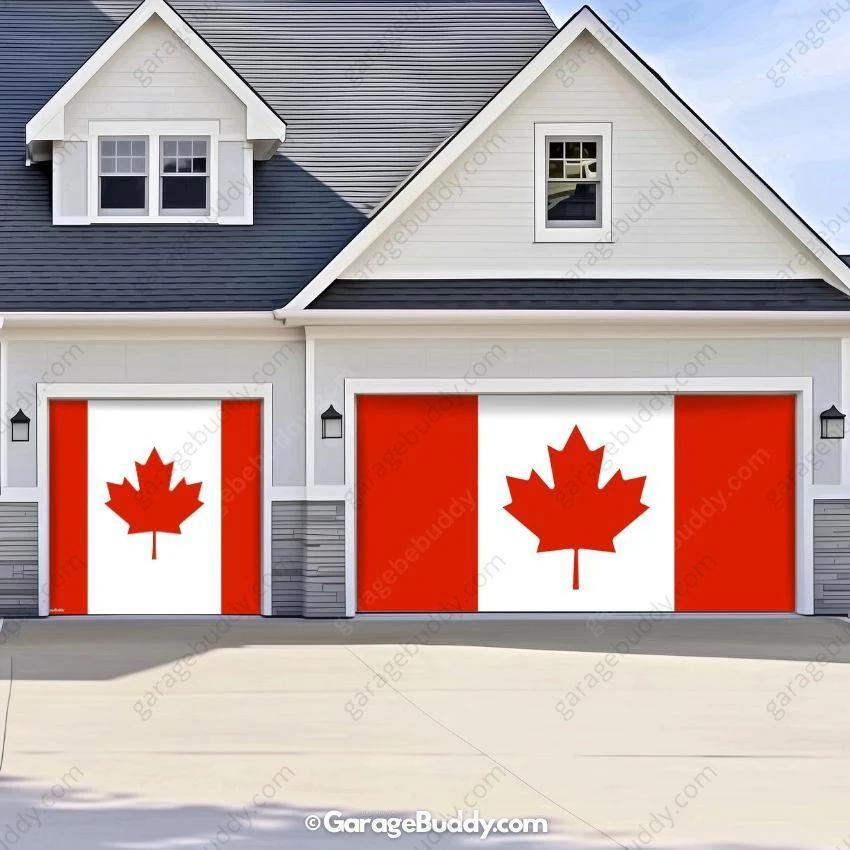 Canada Flag (Plain) | Patriotic Garage Door Cover - Image 12