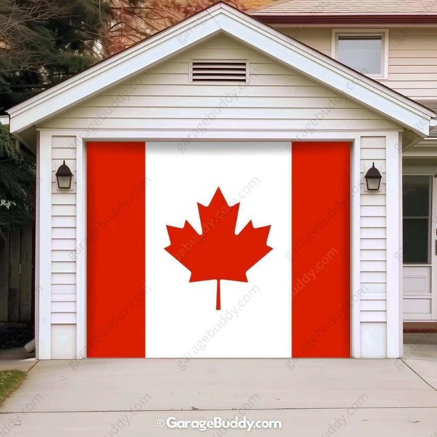 Canada Flag (Plain) | Patriotic Garage Door Cover - Image 13