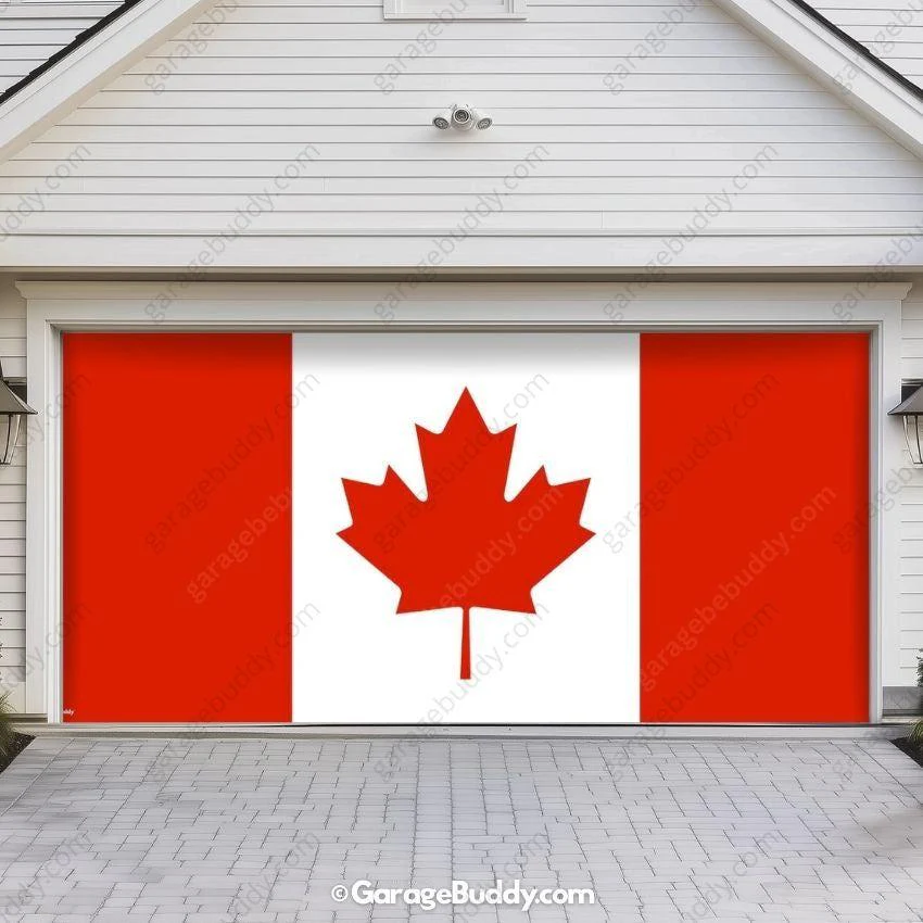 Canada Flag (Plain) | Patriotic Garage Door Cover - Image 7