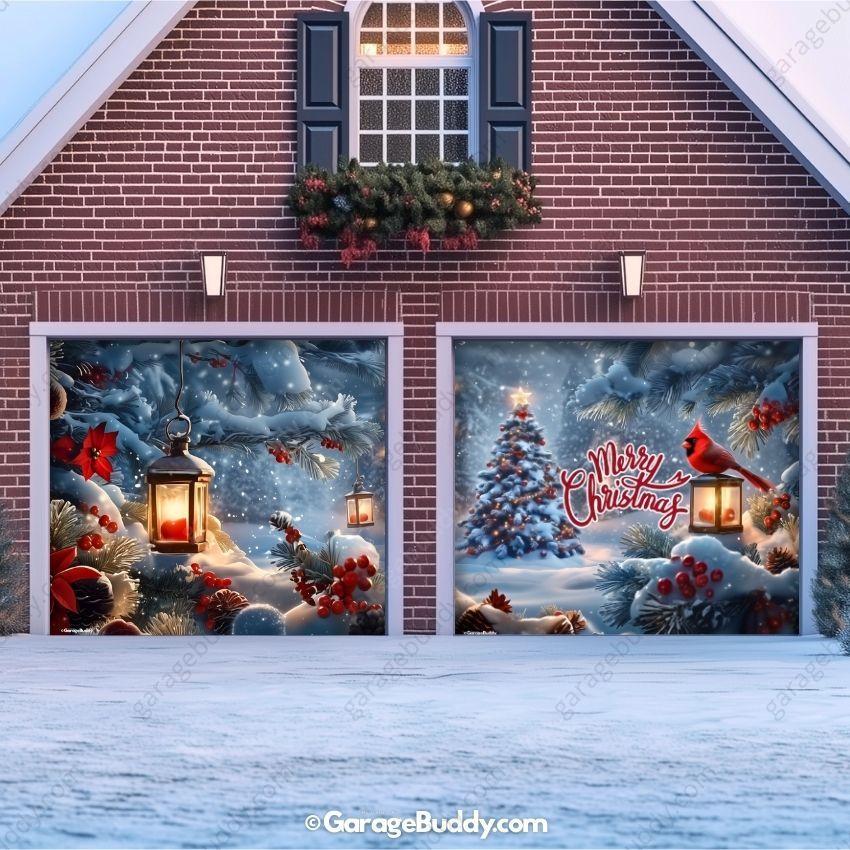 Cardinal's Christmas | Christmas Garage Door Cover - Image 12