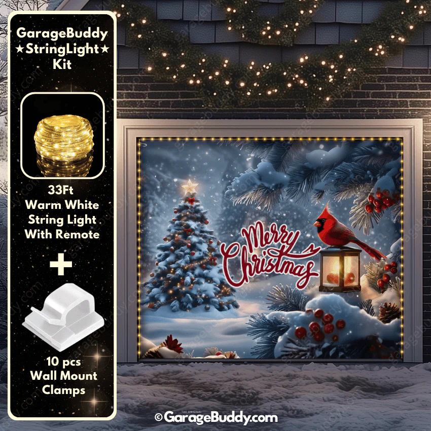 Cardinal's Christmas | Christmas Garage Door Cover - Image 16