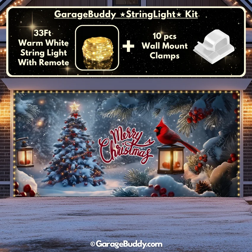 Cardinal's Christmas | Christmas Garage Door Cover - Image 23