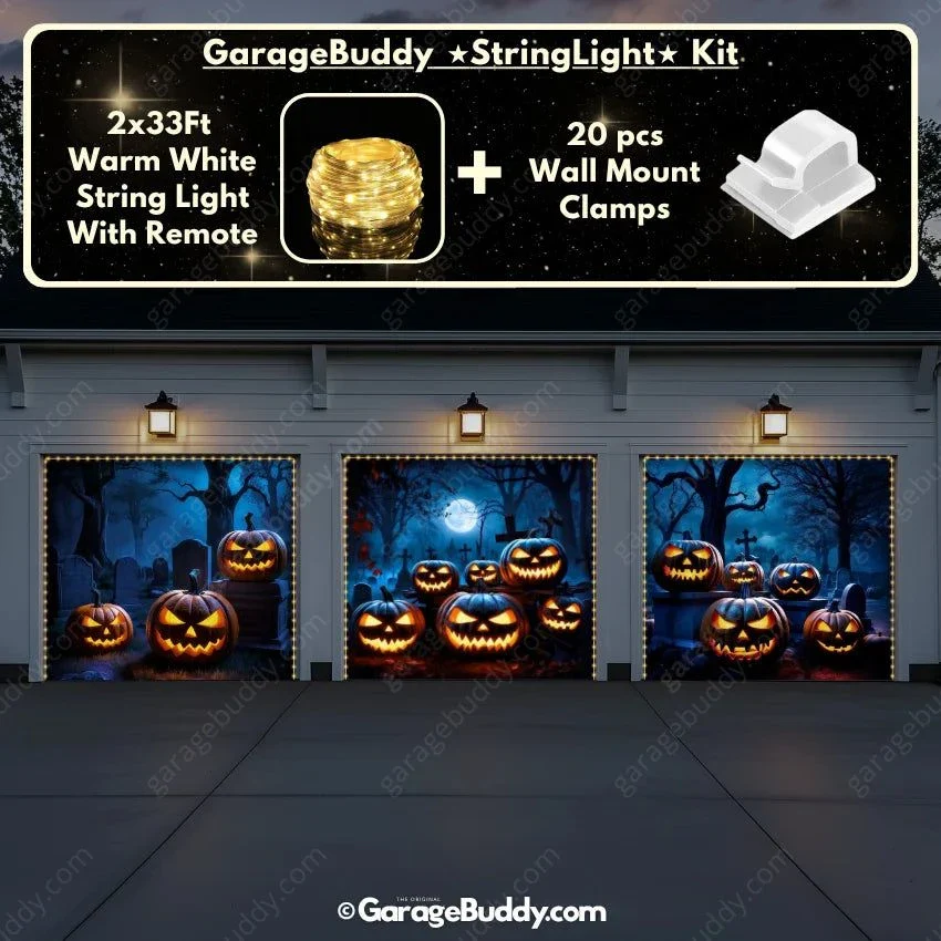 Cursed Pumpkins (Glow) | Halloween Garage Door Cover - Image 15