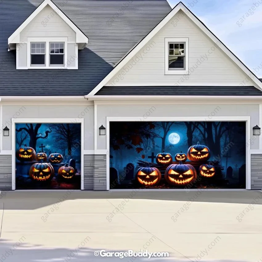 Cursed Pumpkins (Glow) | Halloween Garage Door Cover - Image 16