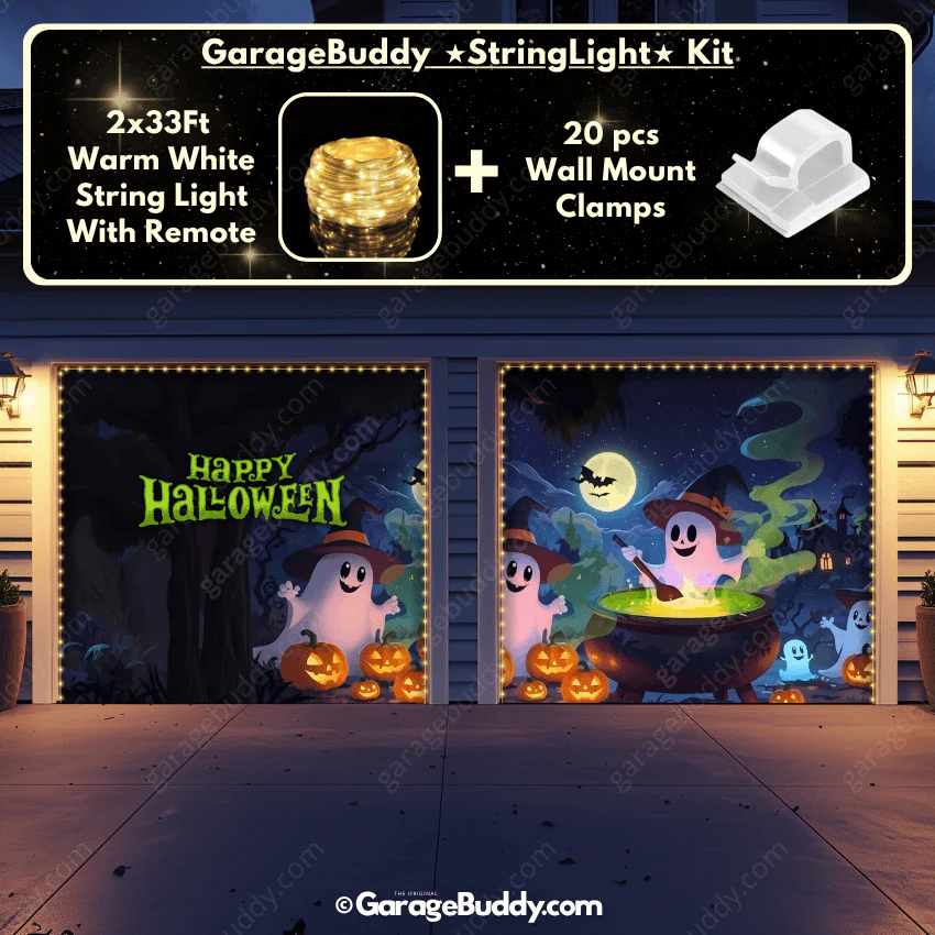 Cute Ghosts (Glow)| Halloween Garage Door Cover - Image 15