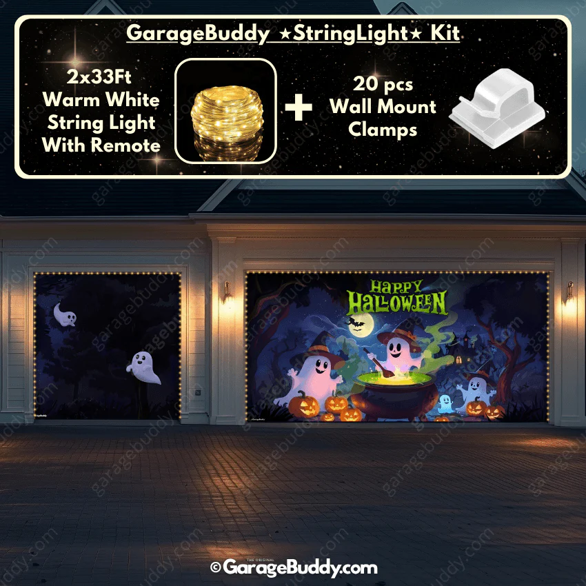 Cute Ghosts (Glow)| Halloween Garage Door Cover - Image 17