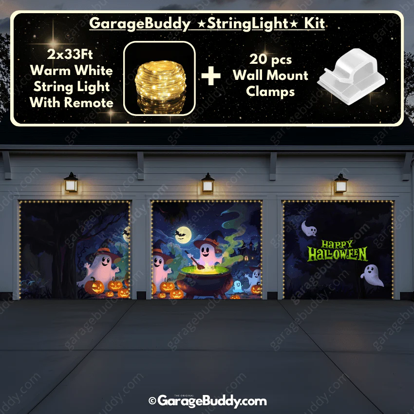 Cute Ghosts (Glow)| Halloween Garage Door Cover - Image 20