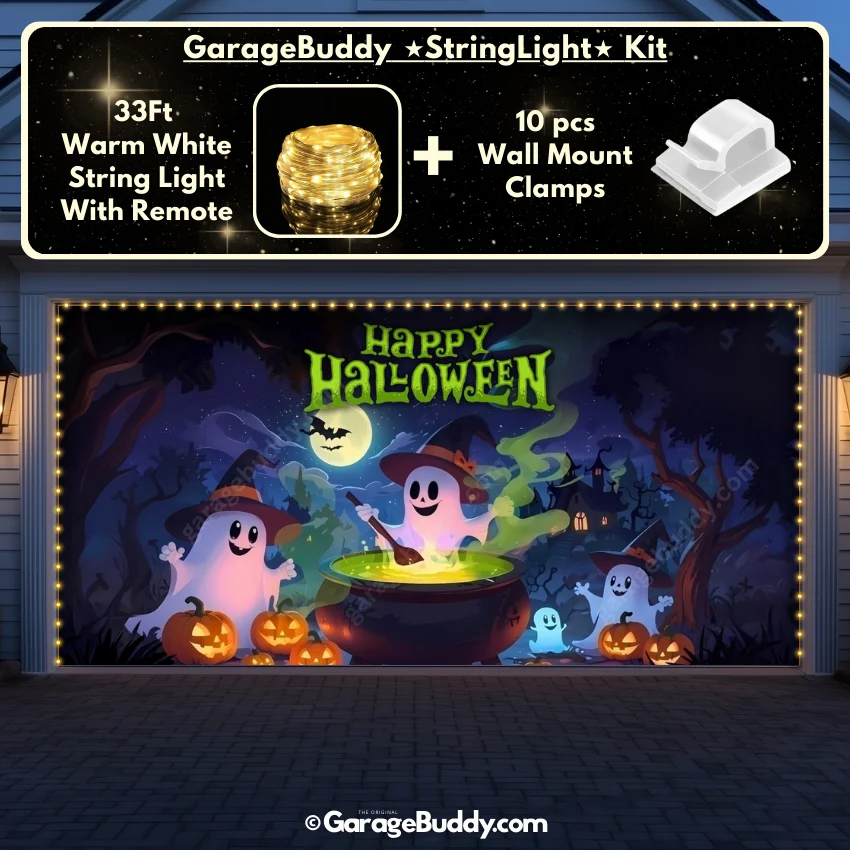 Cute Ghosts (Glow)| Halloween Garage Door Cover - Image 21