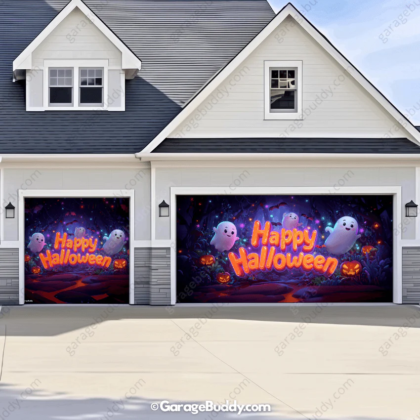Ghost Party (Glow) | Halloween Garage Door Cover - Image 16