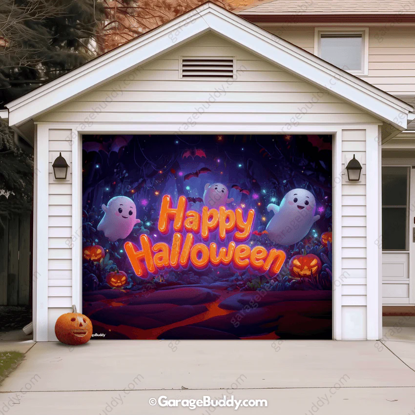 Ghost Party (Glow) | Halloween Garage Door Cover - Image 19