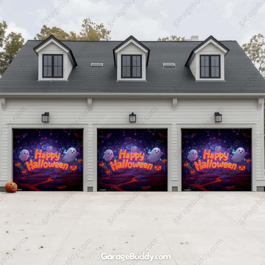 Ghost Party (Glow) | Halloween Garage Door Cover - Image 23