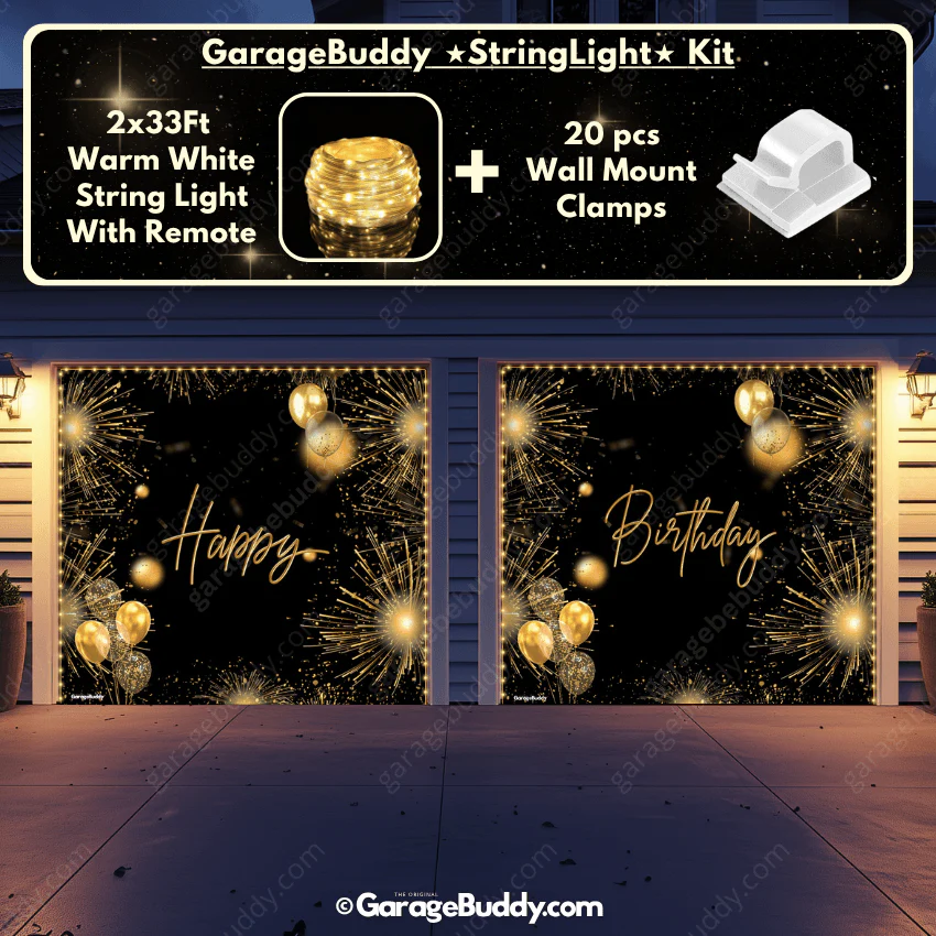 Happy Birthday Gold | GarageBuddy Garage Door Cover - Image 10