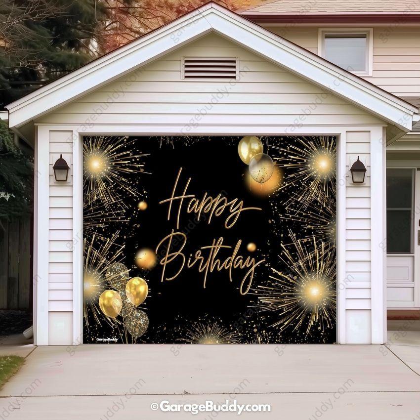 Happy Birthday Gold | GarageBuddy Garage Door Cover - Image 5