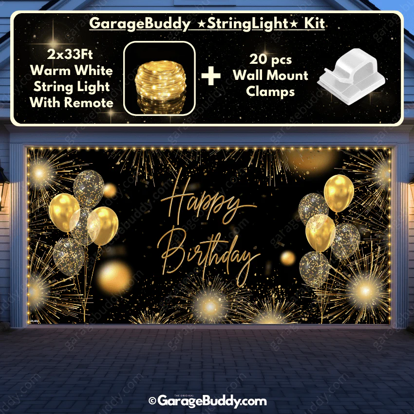 Happy Birthday Gold | GarageBuddy Garage Door Cover - Image 6