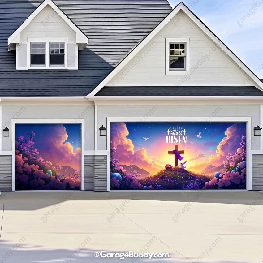 He Is Risen (Easter) | Festive Garage Door Cover - Image 8