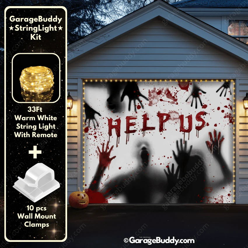 Help Us! | Halloween Garage Door Cover - Image 12