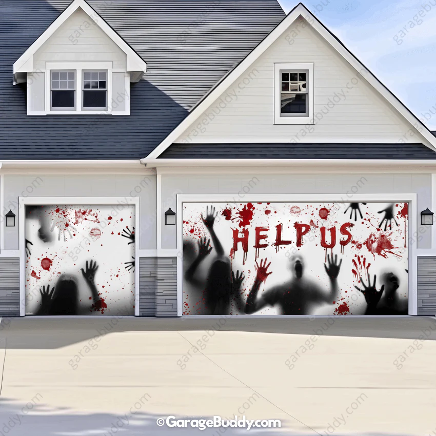 Help Us! | Halloween Garage Door Cover - Image 15