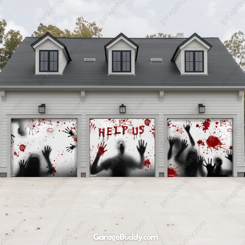 Help Us! | Halloween Garage Door Cover - Image 18