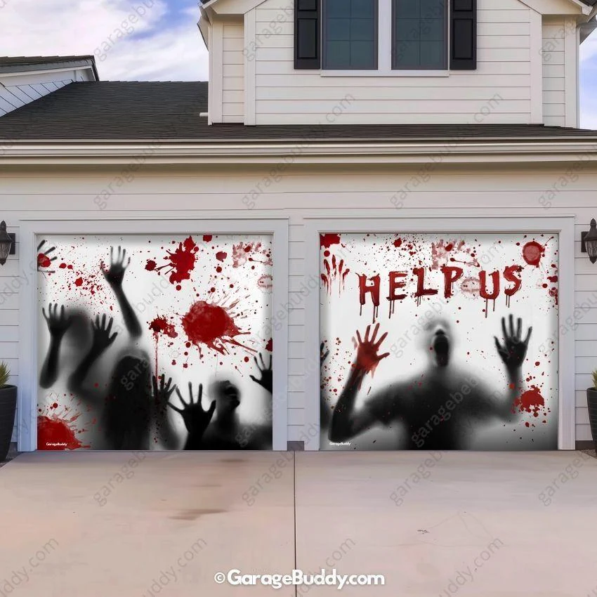 Help Us! | Halloween Garage Door Cover - Image 9