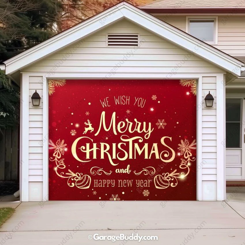 Merry Christmas B | Christmas Garage Door Cover - Image 13