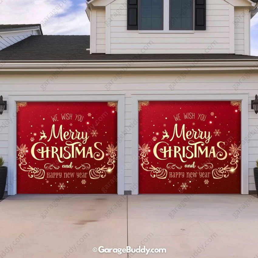 Merry Christmas B | Christmas Garage Door Cover - Image 16