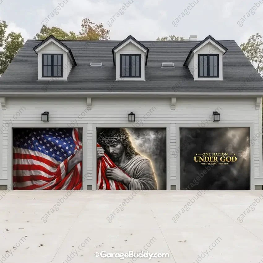 One Nation Under God | Patriotic Garage Door Cover - Image 12