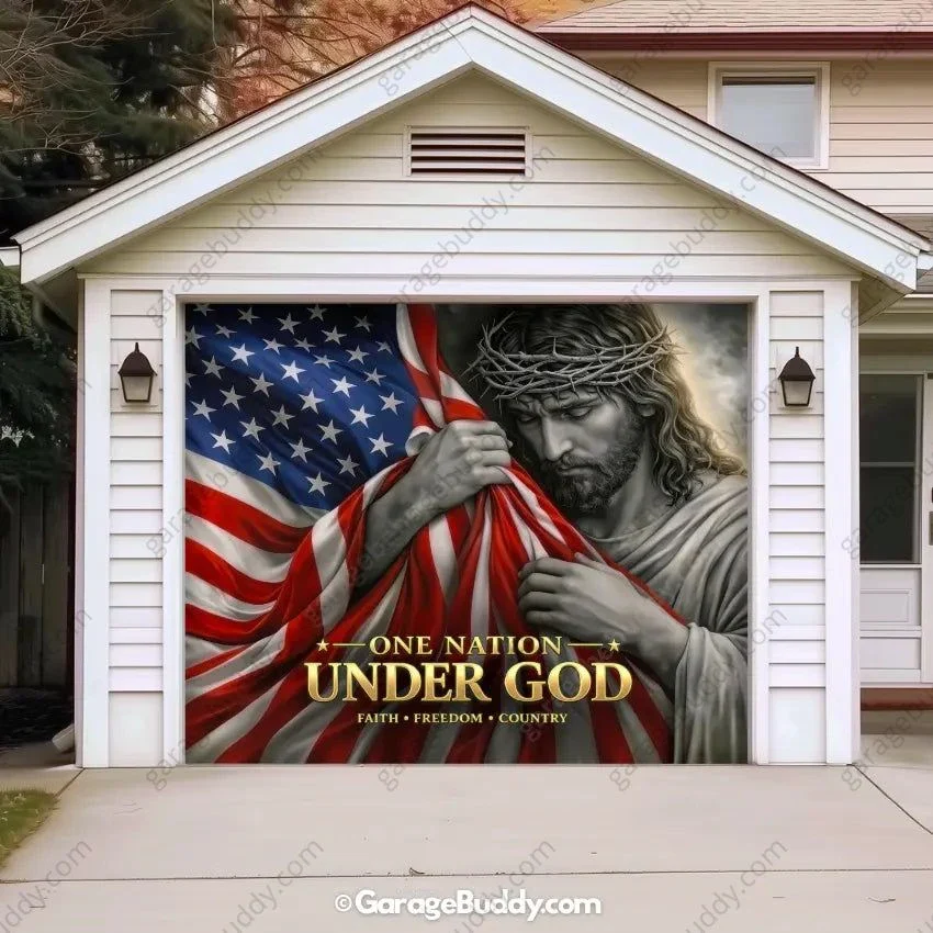 One Nation Under God | Patriotic Garage Door Cover - Image 20